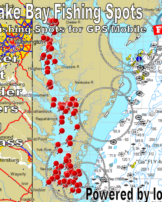 Chesapeake Bay Fishing Spots GPS Map