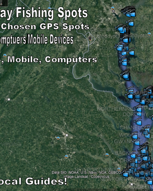Chesapeake Bay - Fishing Spots Map Locations
