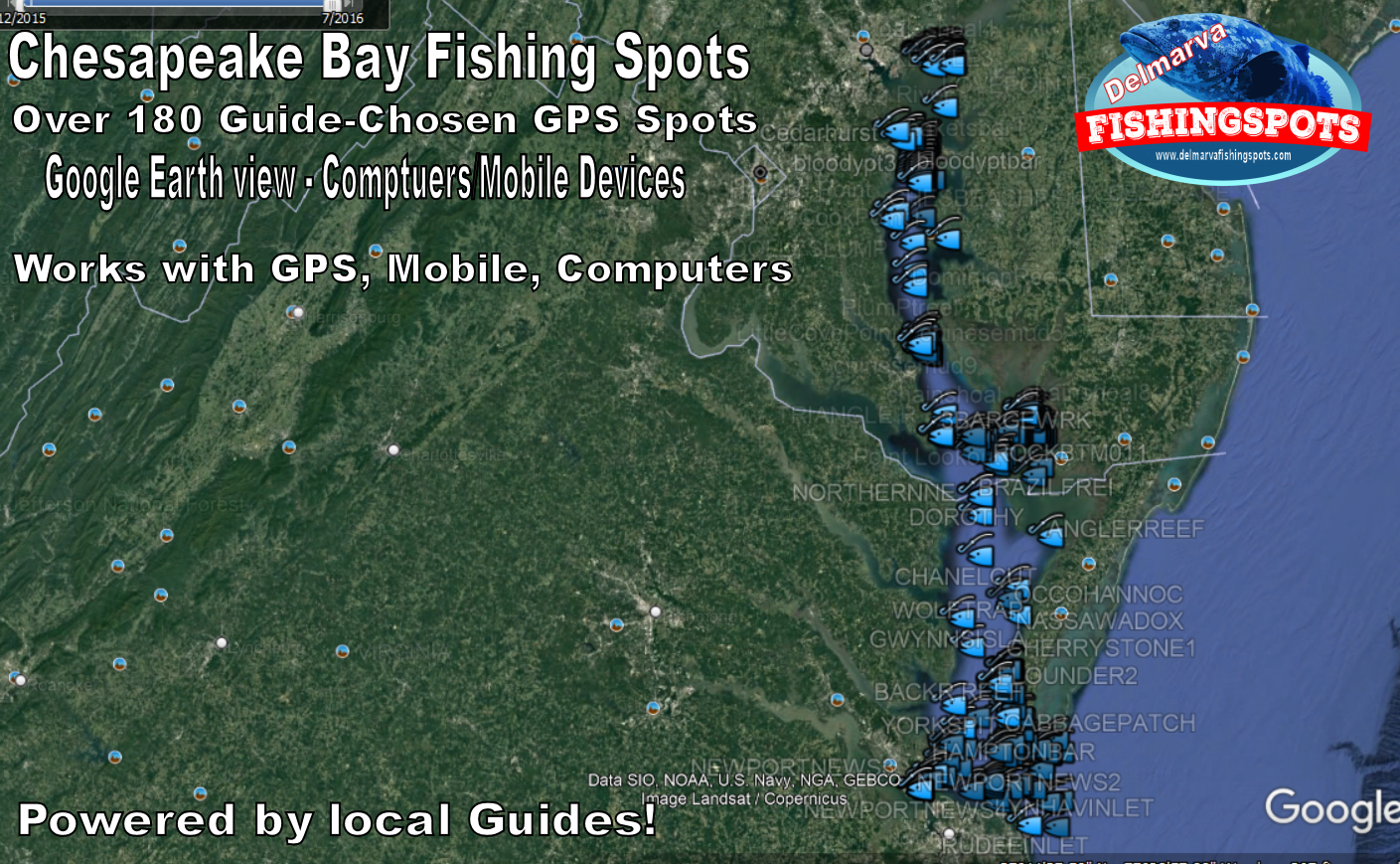 Chesapeake Bay Fishing Spots Map 
